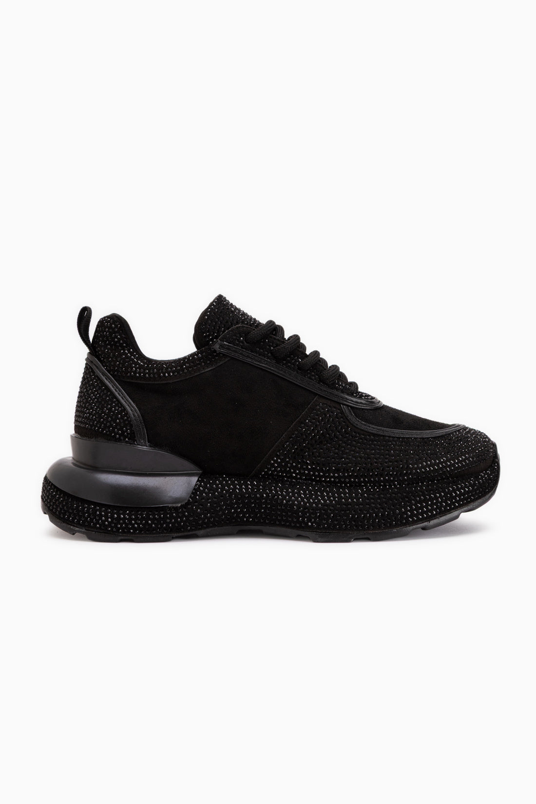 Helena Black Suede Stone Detailed Women’s Sneakers