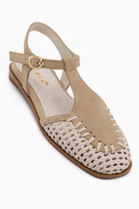 Clea Genuine Leather Beige Closed Toe Women’s Sandal