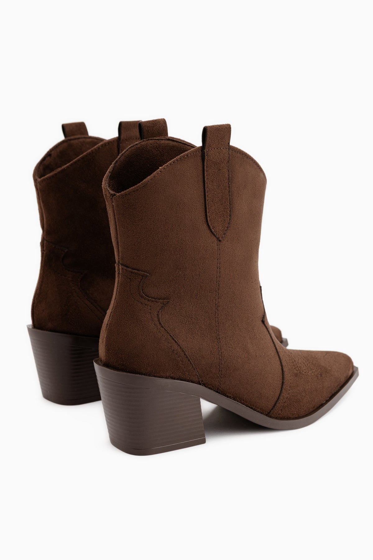 Joo Coffee Suede Pointed Toe Embroidered Women’s Boots