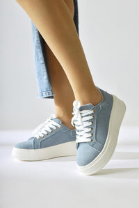 Lubica Blue Suede Chunky Sole Sneakers