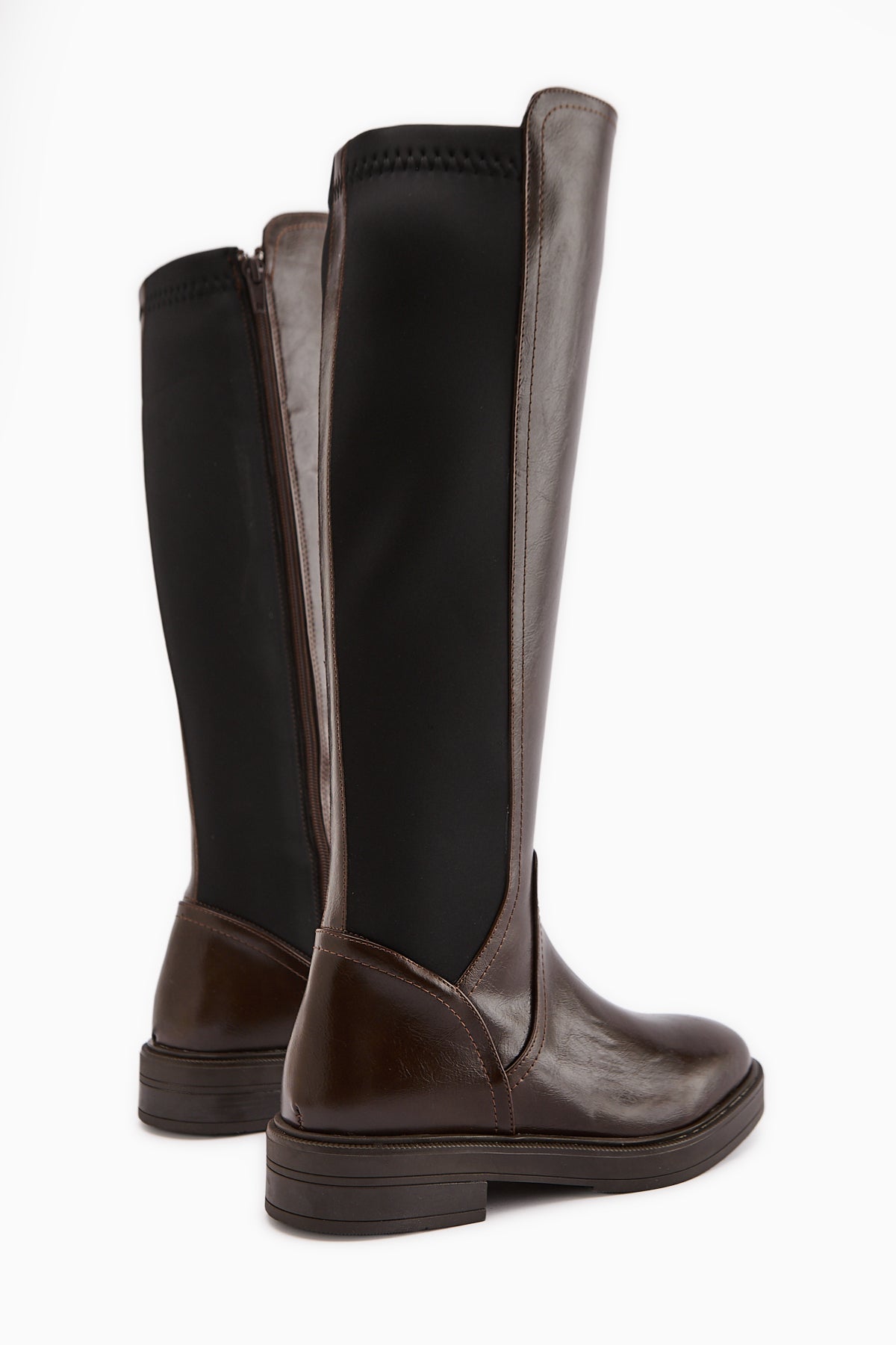 Gladis – Brown Diving-Fabric Knee-High Boot (Women)