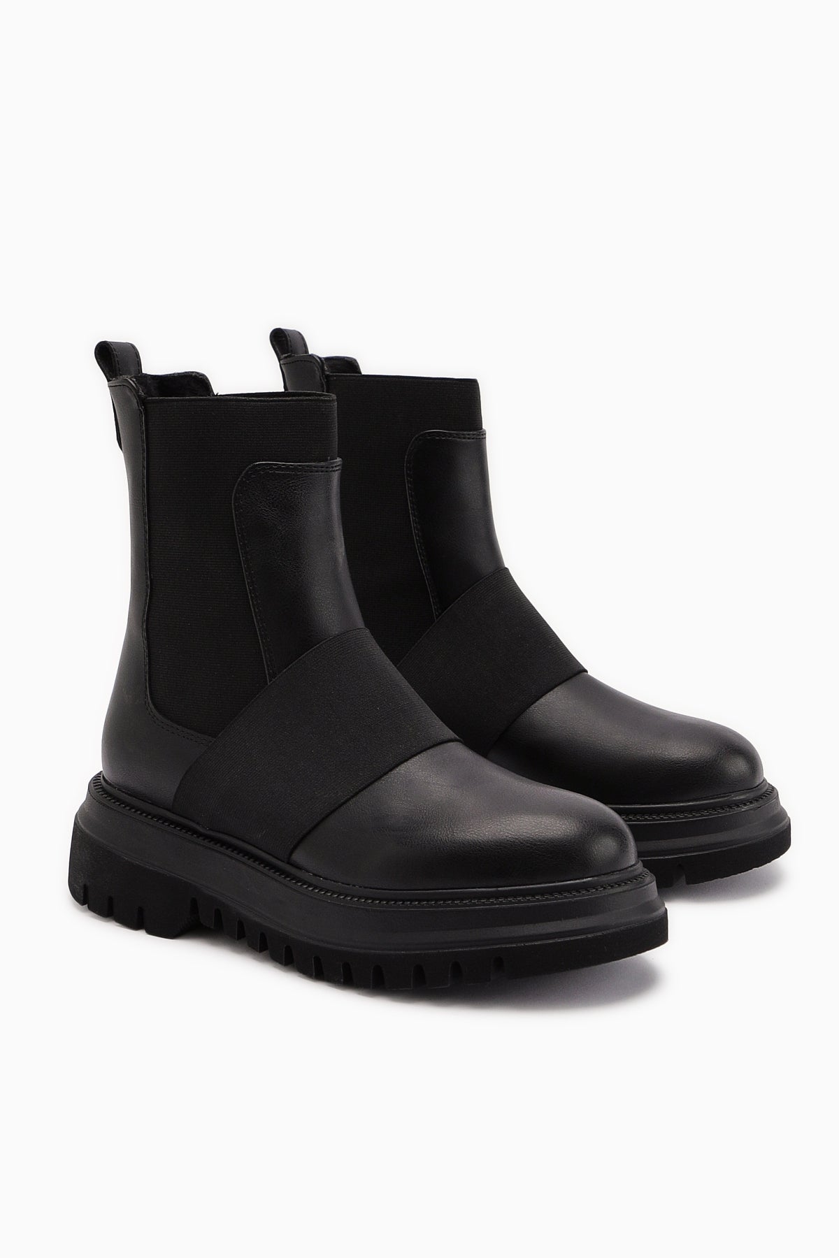 Millena Black Suede Elastic Belt Detailed Women’s Boots