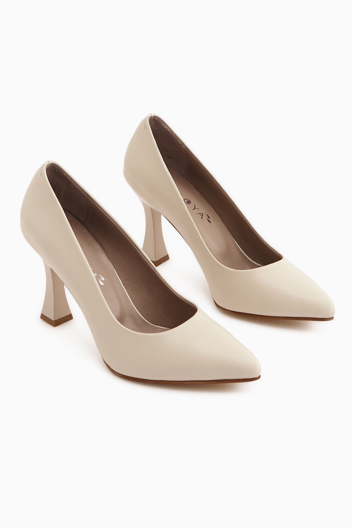 Helen Genuine Leather Beige Women’s Heeled Shoes Stiletto