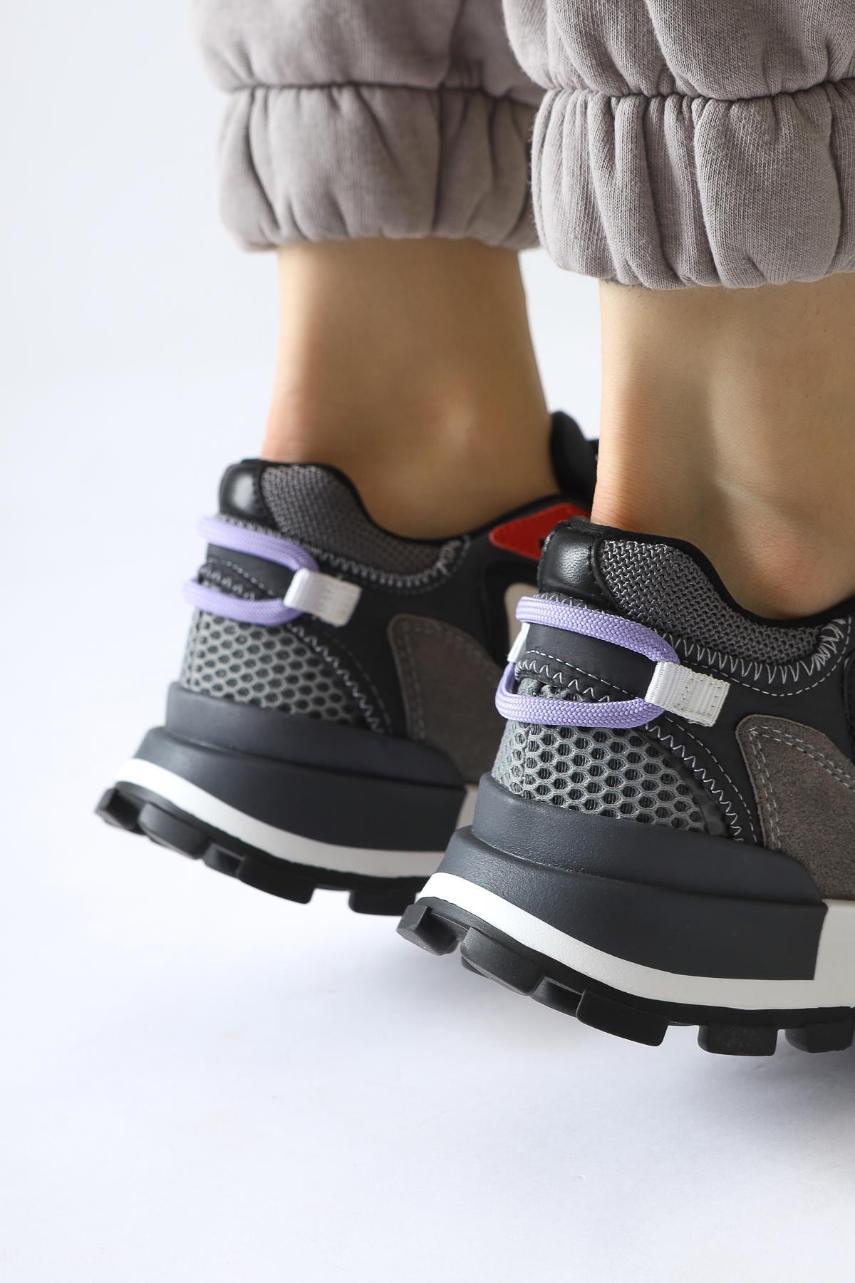 Onella Smoky Suede Detailed Lace-up Sneakers