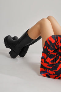 Roseann – Black Thick-Sole Platform Long Boot (Women)