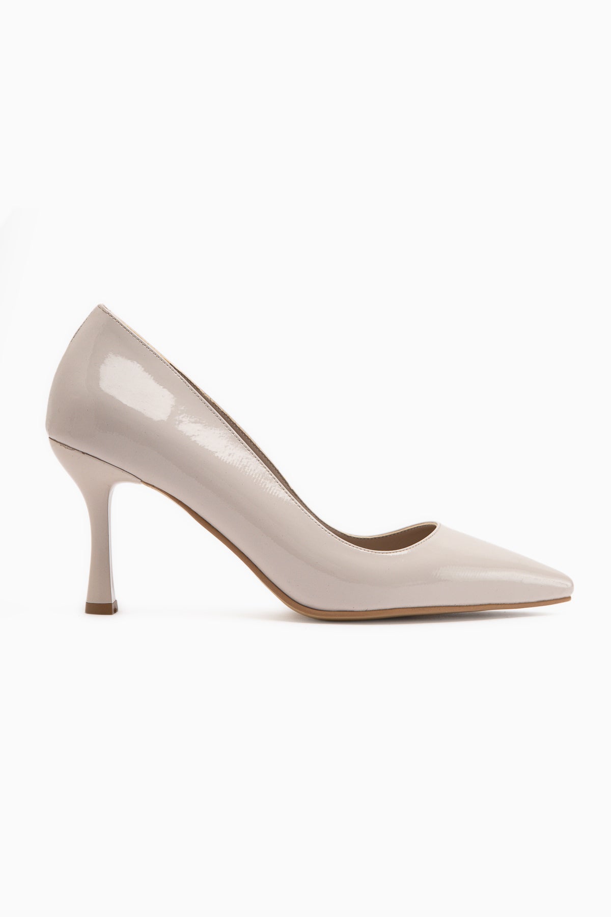 Dolly Beige Patent Stiletto Women’s Heeled Shoes