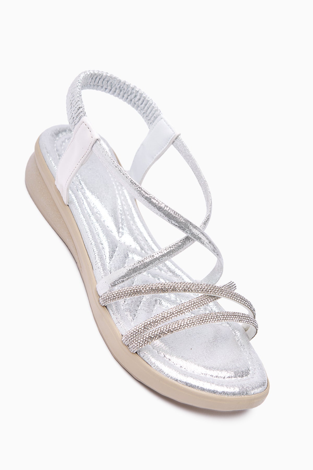 Taida Silver Stone-Embellished Women's Sandal
