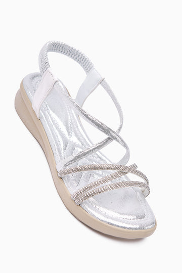 Taida Silver Stone-Embellished Women's Sandal