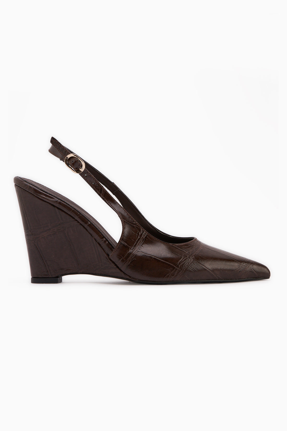 Tira Brown Wedge Heeled Pointed Toe Women’s Sandal