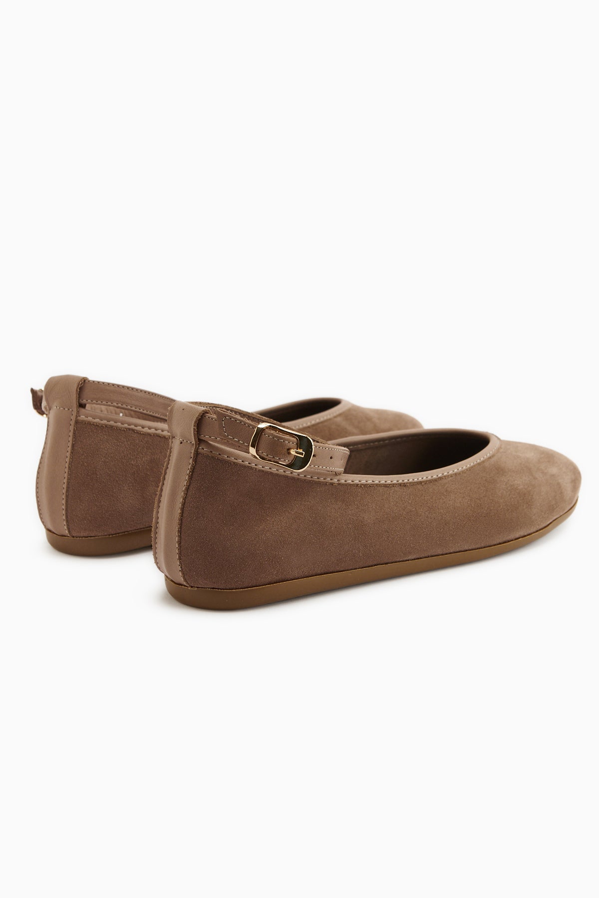 Genuine Leather Jenin Mink Suede Belted Women’s Ballet Flats