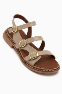 Myra Beige Double Strap Women’s Sandal