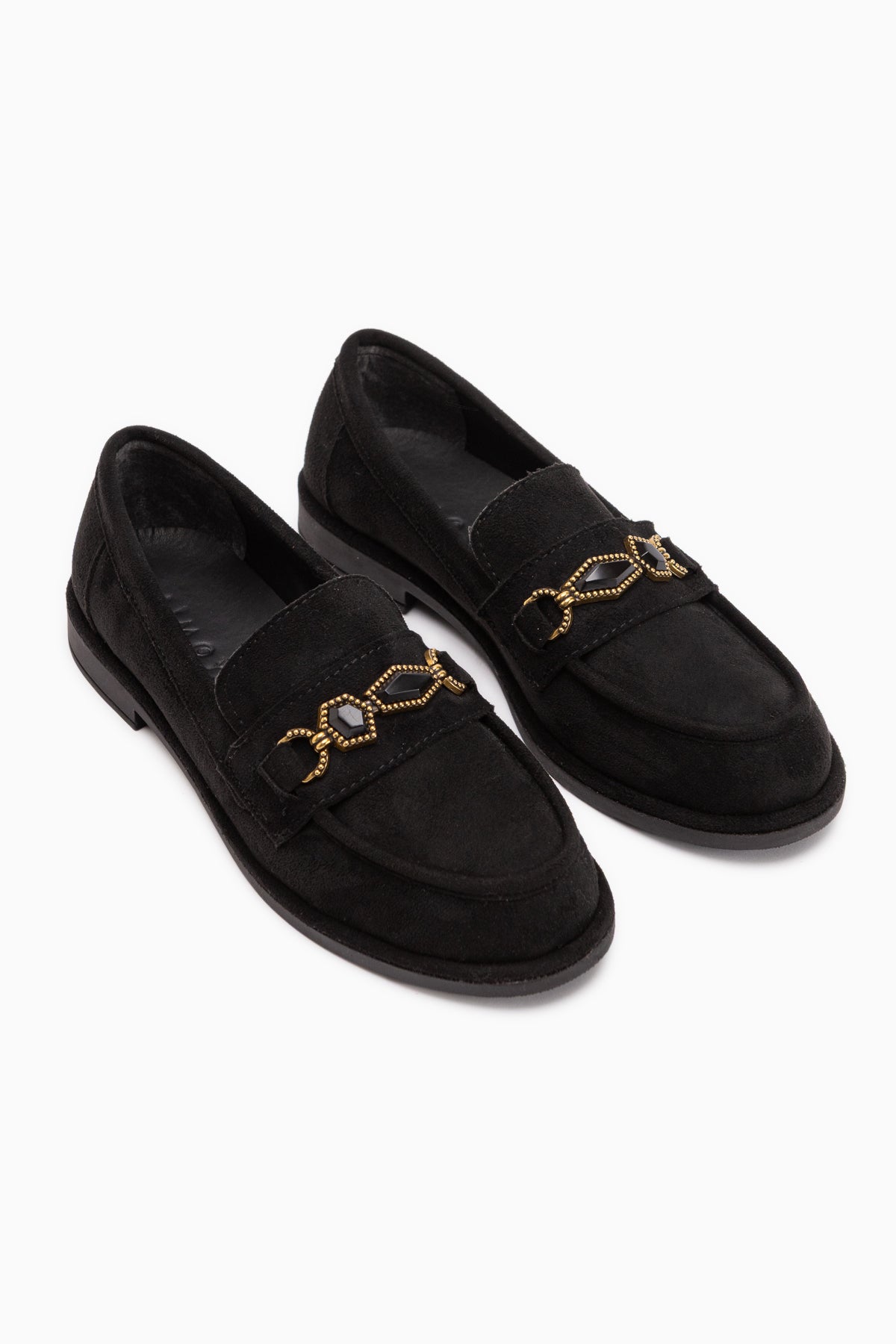 Callie Black Suede Stone Women’s Loafer Shoes