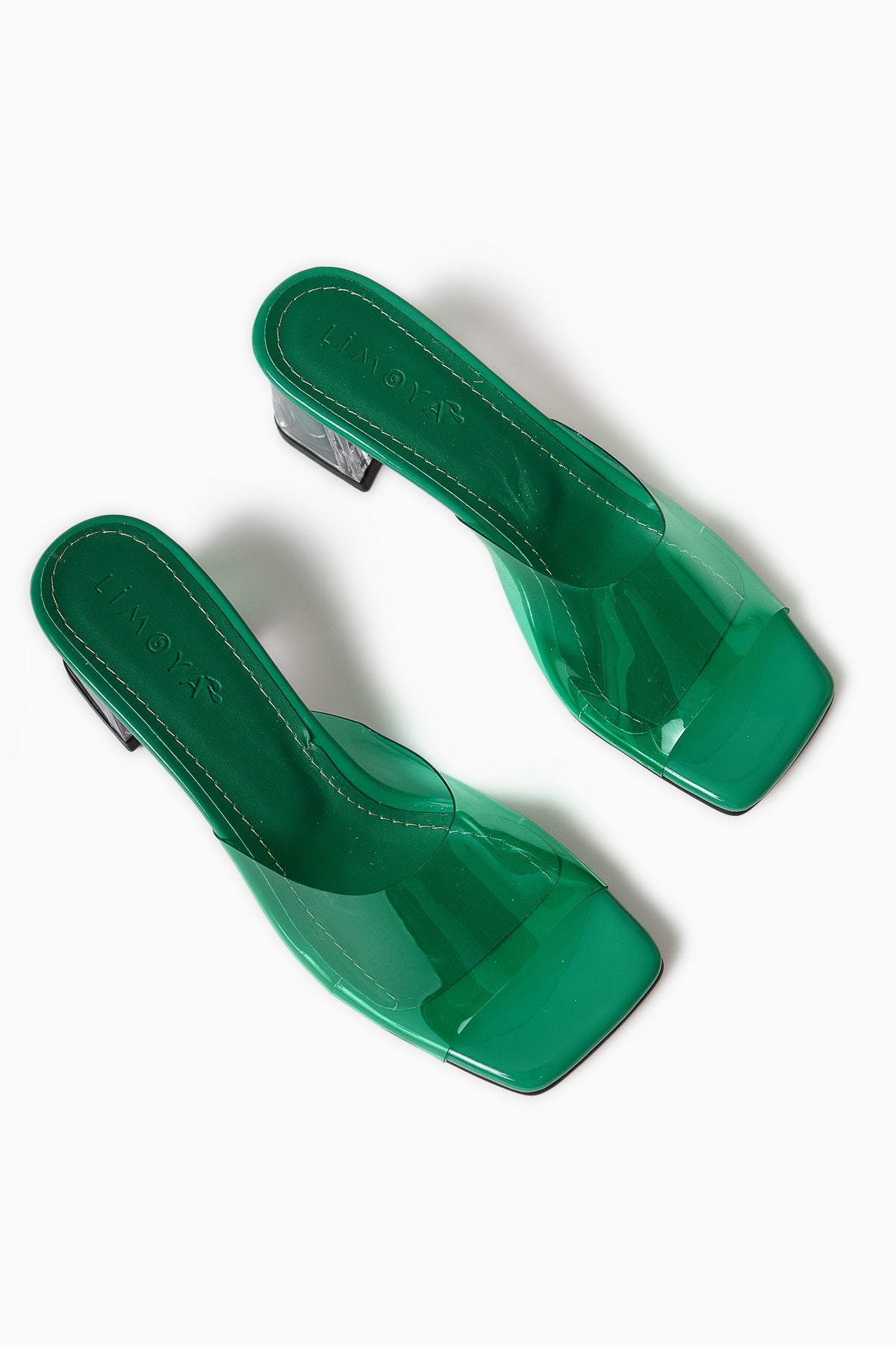Persa – Green Transparent-Strap Transparent-Heel Slide (Women)