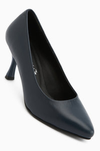 Genuine Leather Kiara Navy Women’s Heeled Shoes Stiletto