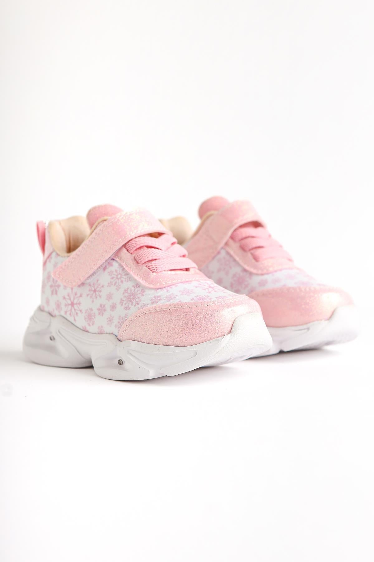 Denisa Powder Snow Themed Light-Up Baby Athletic Shoes