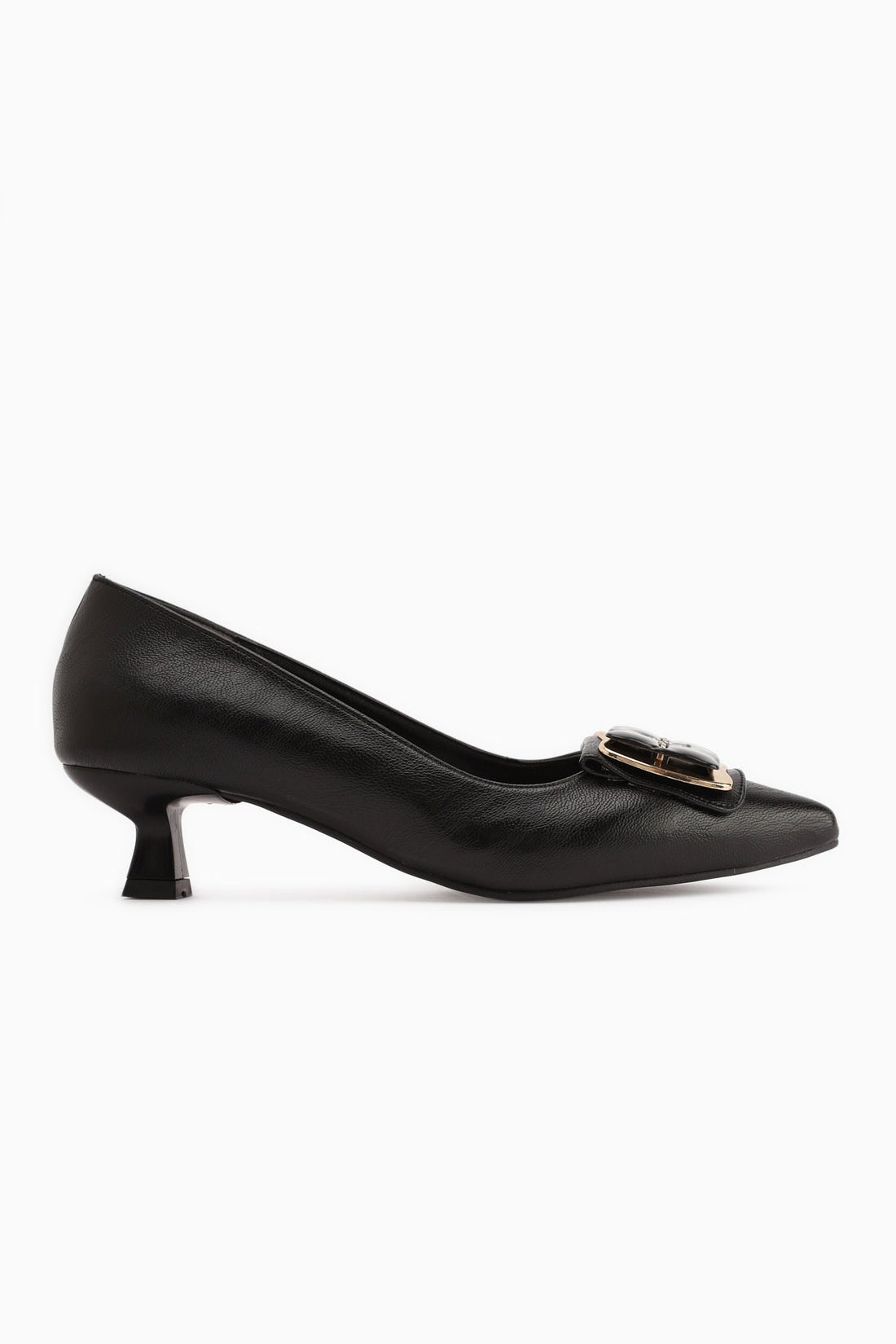 Judita Black Buckled Women's Heeled Shoe