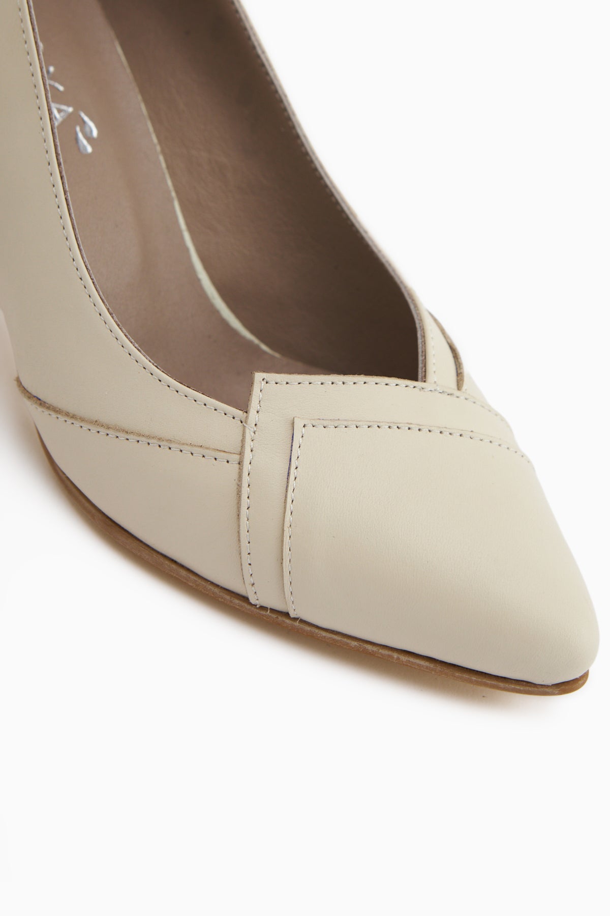 Mirella Genuine Leather Beige Women’s Heeled Shoes