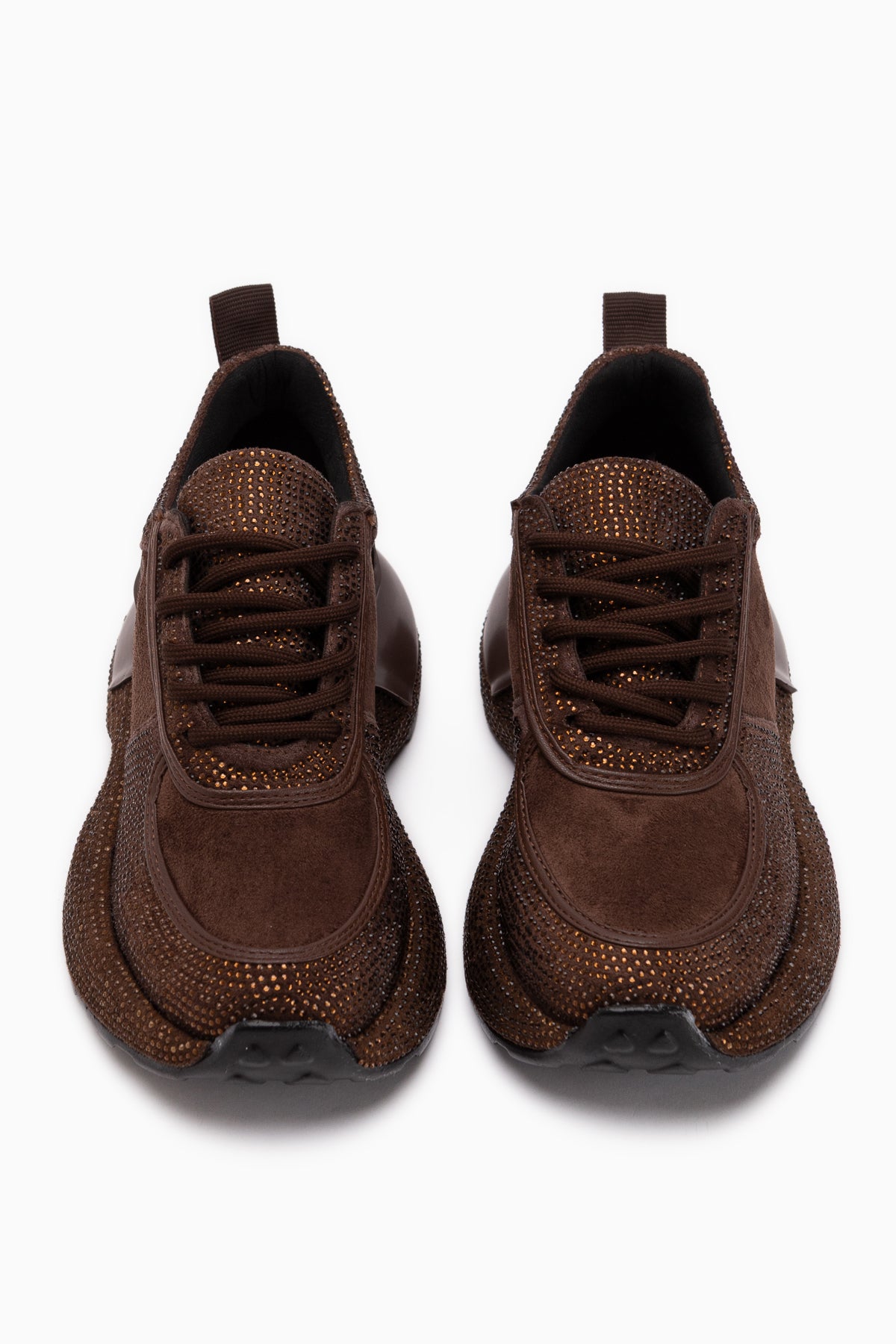 Helena Brown Suede Stone Detailed Women’s Sneakers