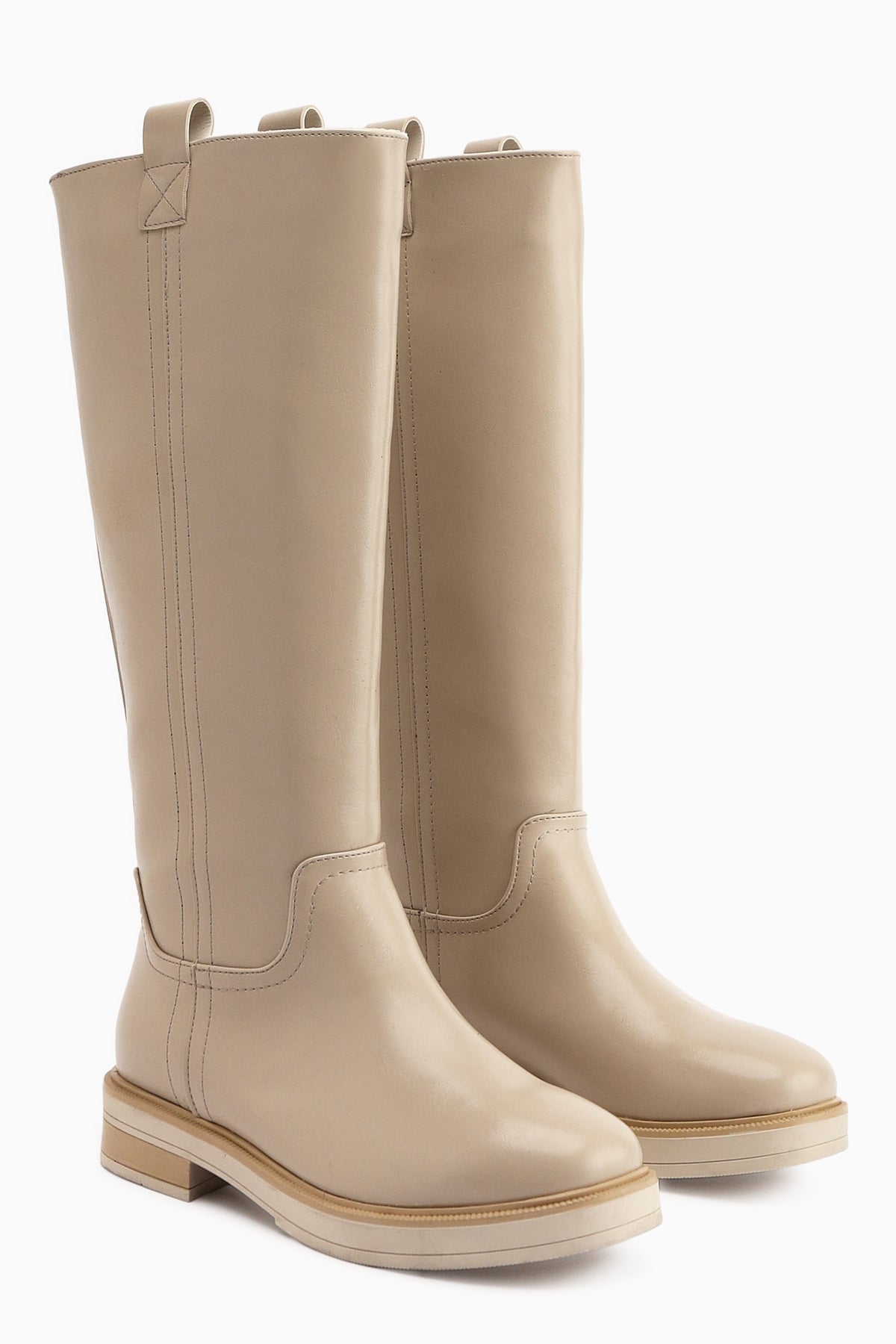 Luca – Beige Pull-On Knee-High Boot (Women)