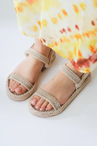 Olivia Basic Nude Rope Sandals