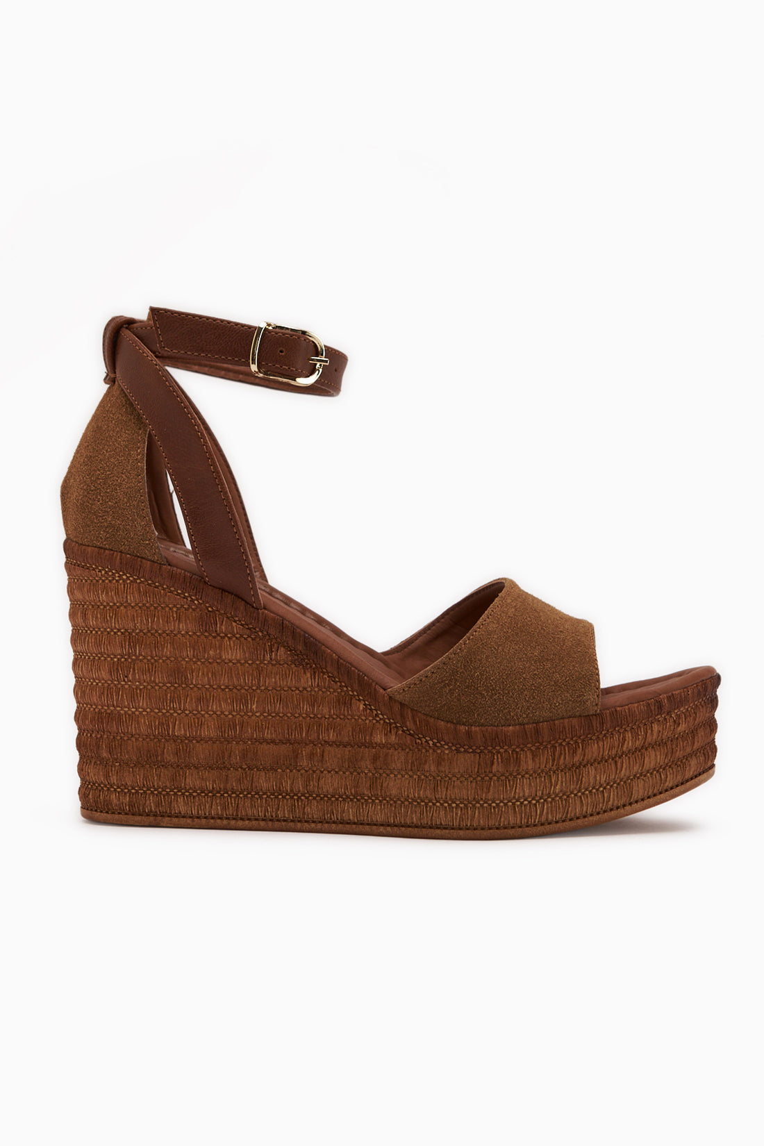 Moni Tan Suede Wedge Buckled Women’s Sandal