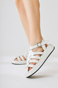 Merlin Gold Crinkled Patent Strap Sandals