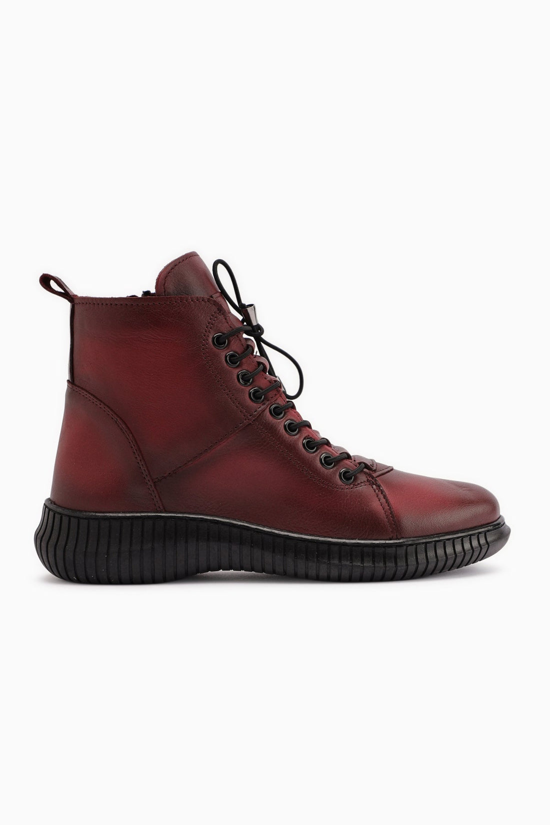 Jina Genuine Leather – Burgundy Lace-Up Boot (Women)