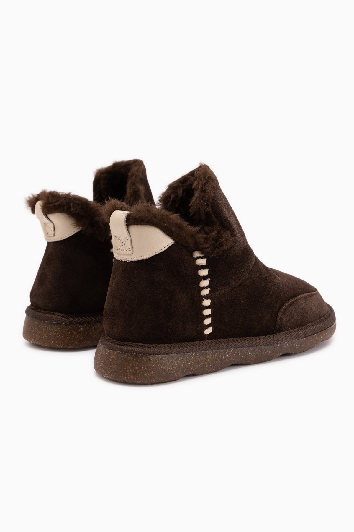 Lorrie Genuine Leather Brown Suede Fur Women’s Short Boots