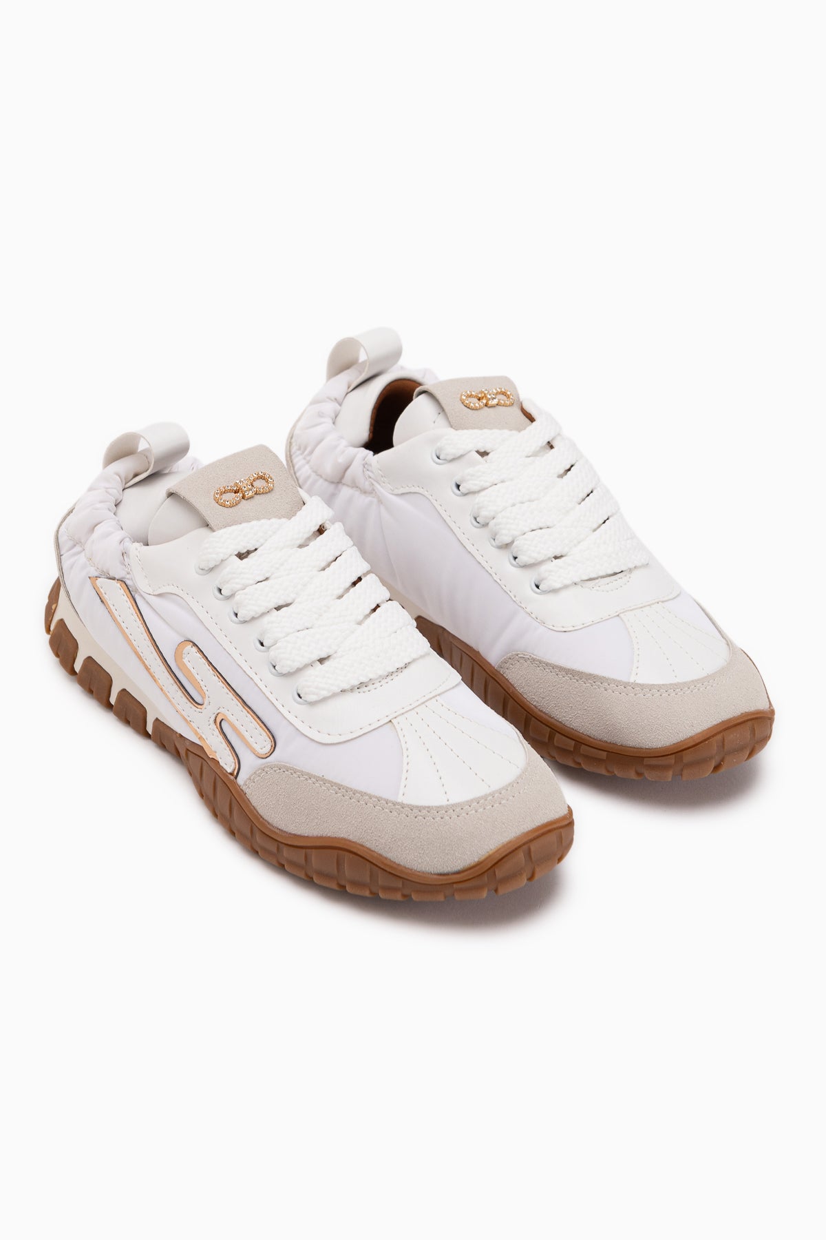 Jessica White Beige Suede Detailed Women’s Sneakers