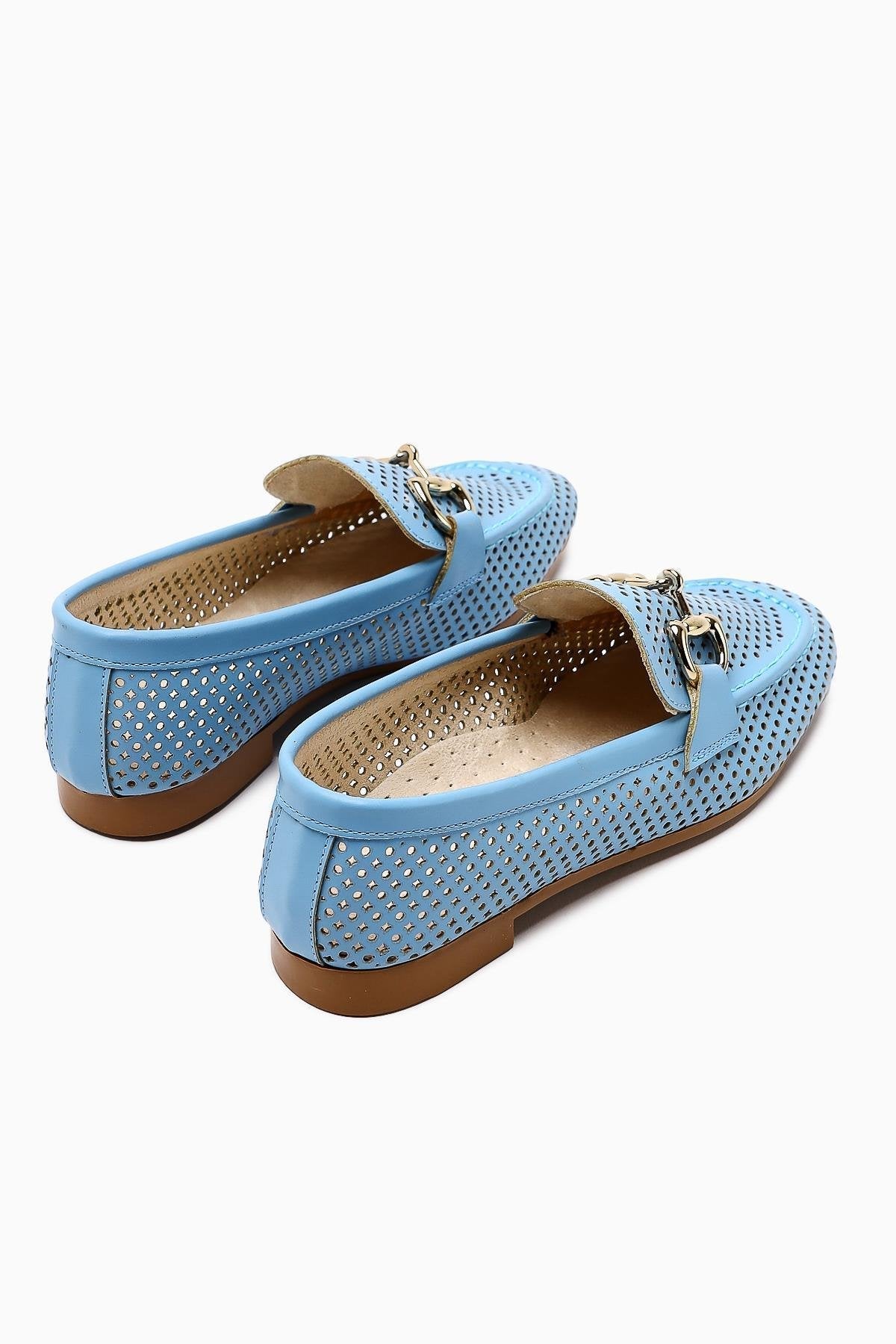 Gazali – Blue Buckle-Detail Ballet Flat (Women)
