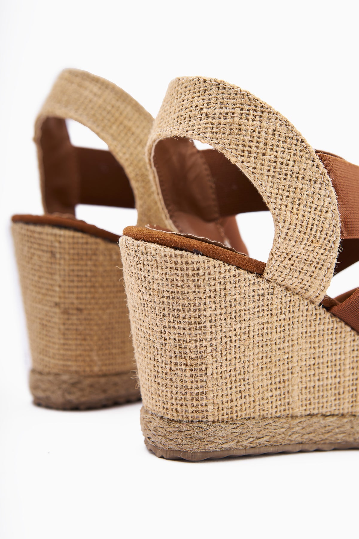 Meliza Taba Elasticated Straw Bottom Women's High Heel Sandals