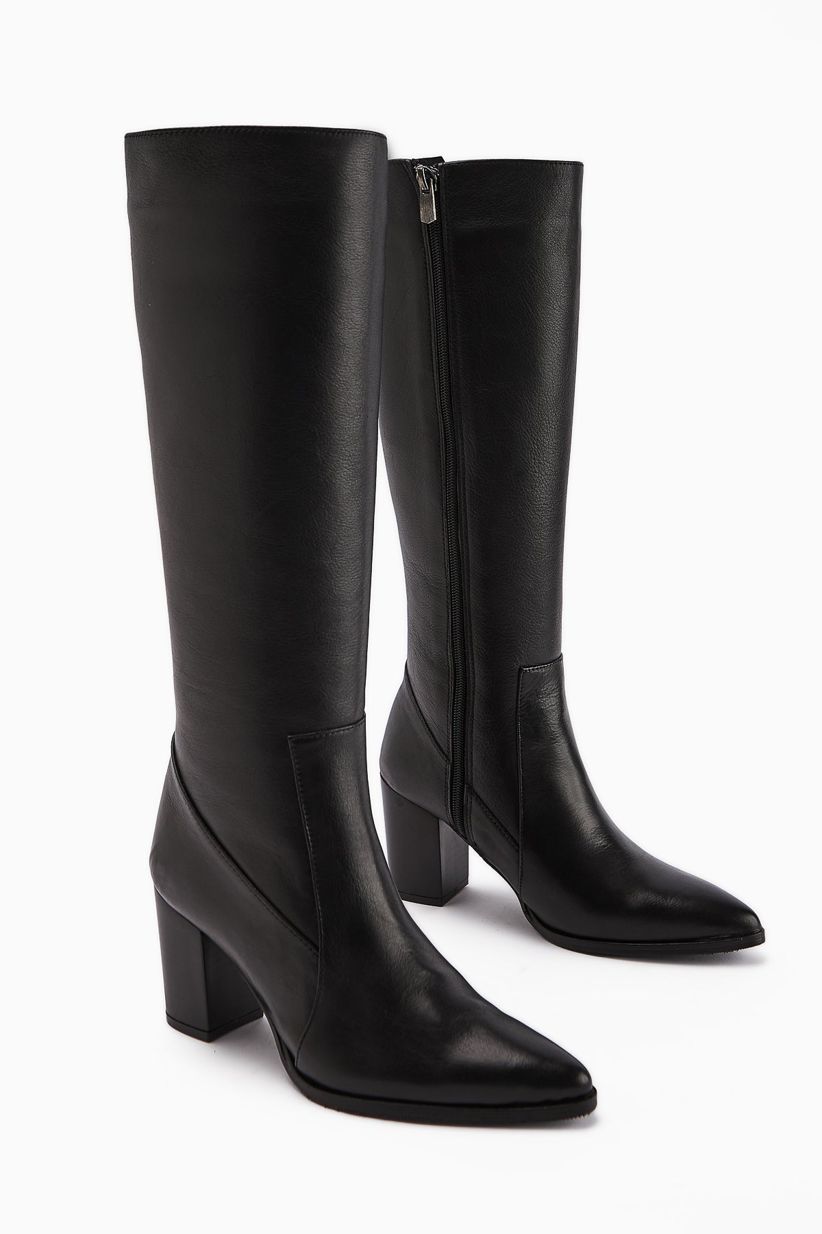 Vilda Genuine Leather Black Pointed Toe Women's Boot