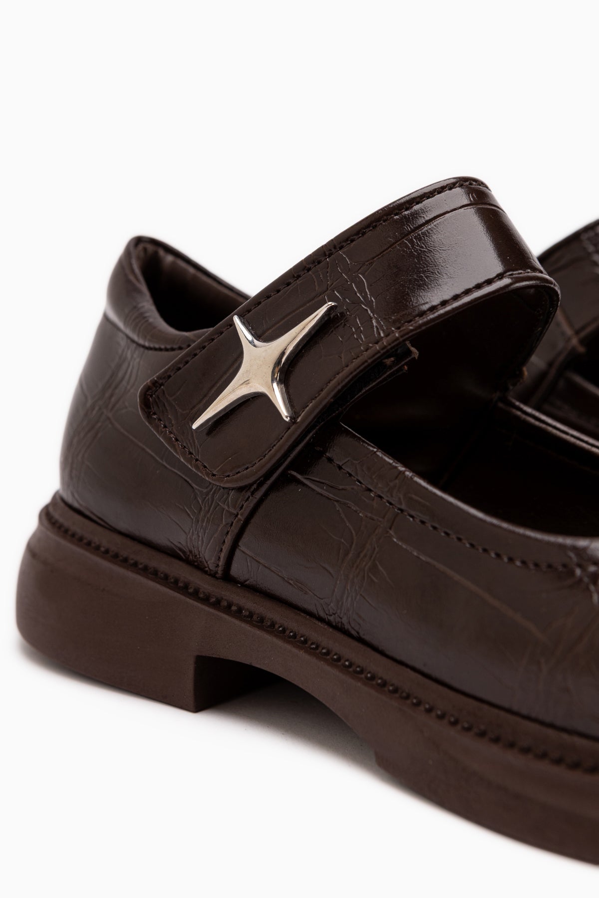 Rozalin Brown Strap Thick Sole Women’s Mary Jane Ballet Flats