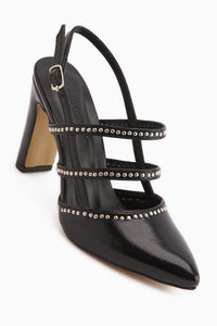 Mandy Black Studded Women’s Heeled Shoes