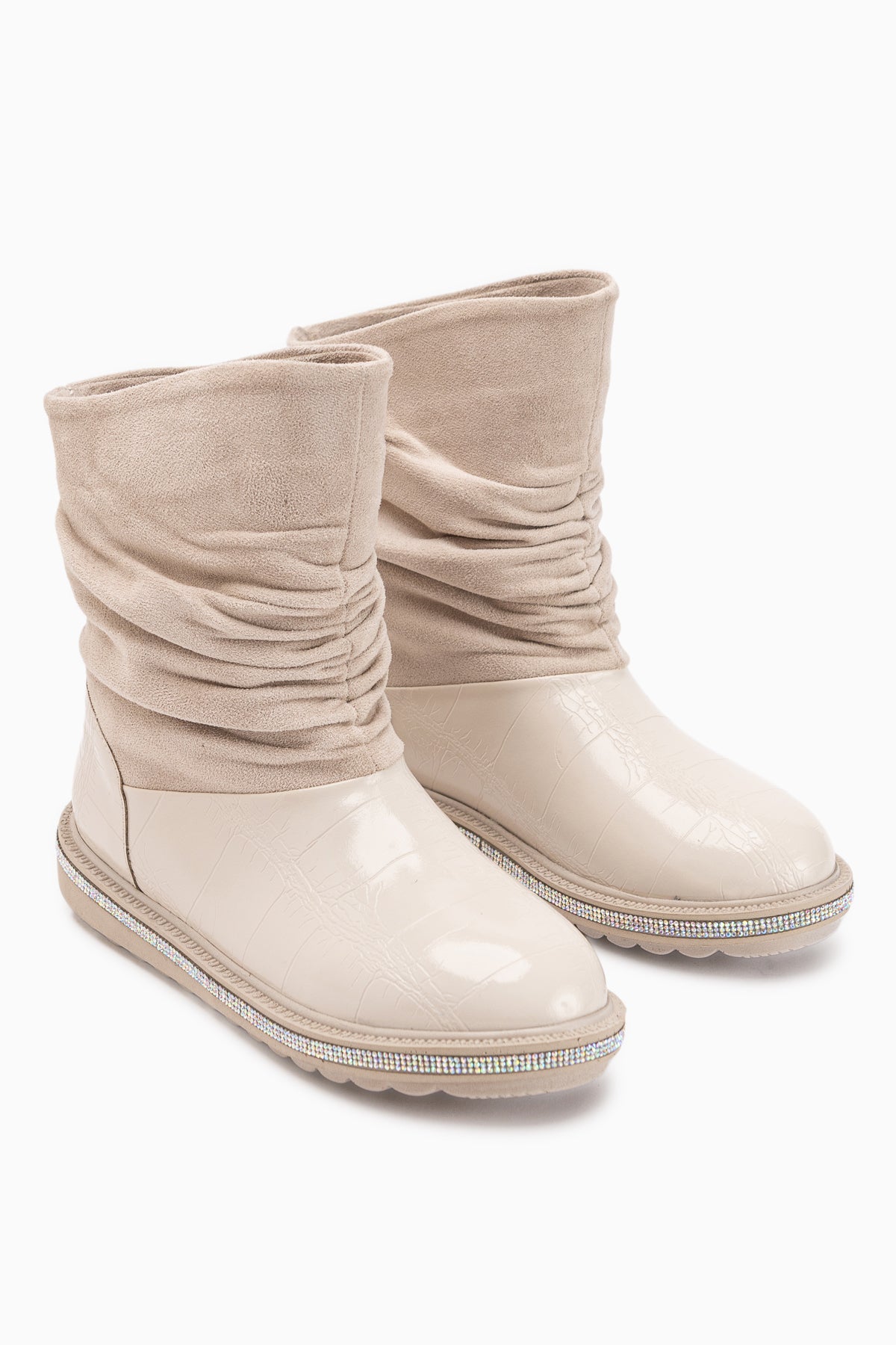 Farida Black Stone Detailed Women’s Boots