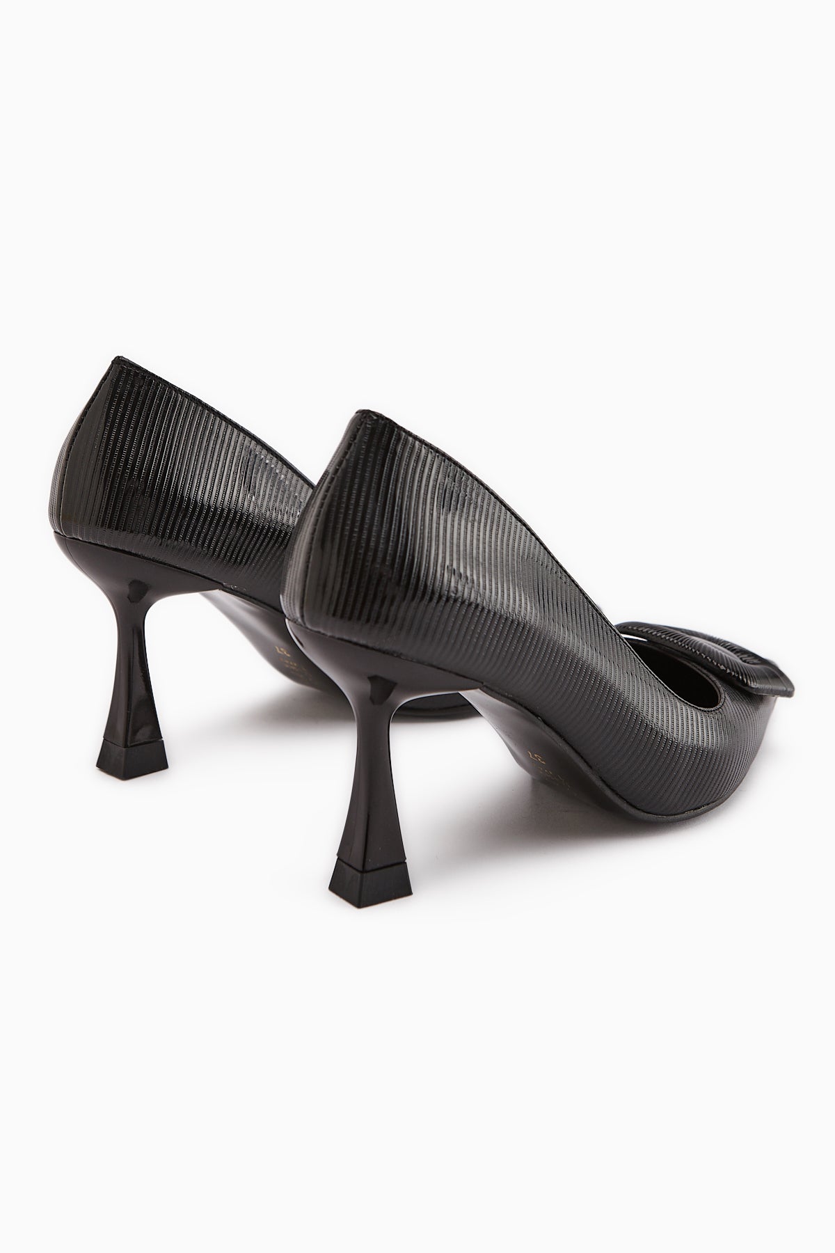 Hiam Women's Black Buckled High Heel Shoe