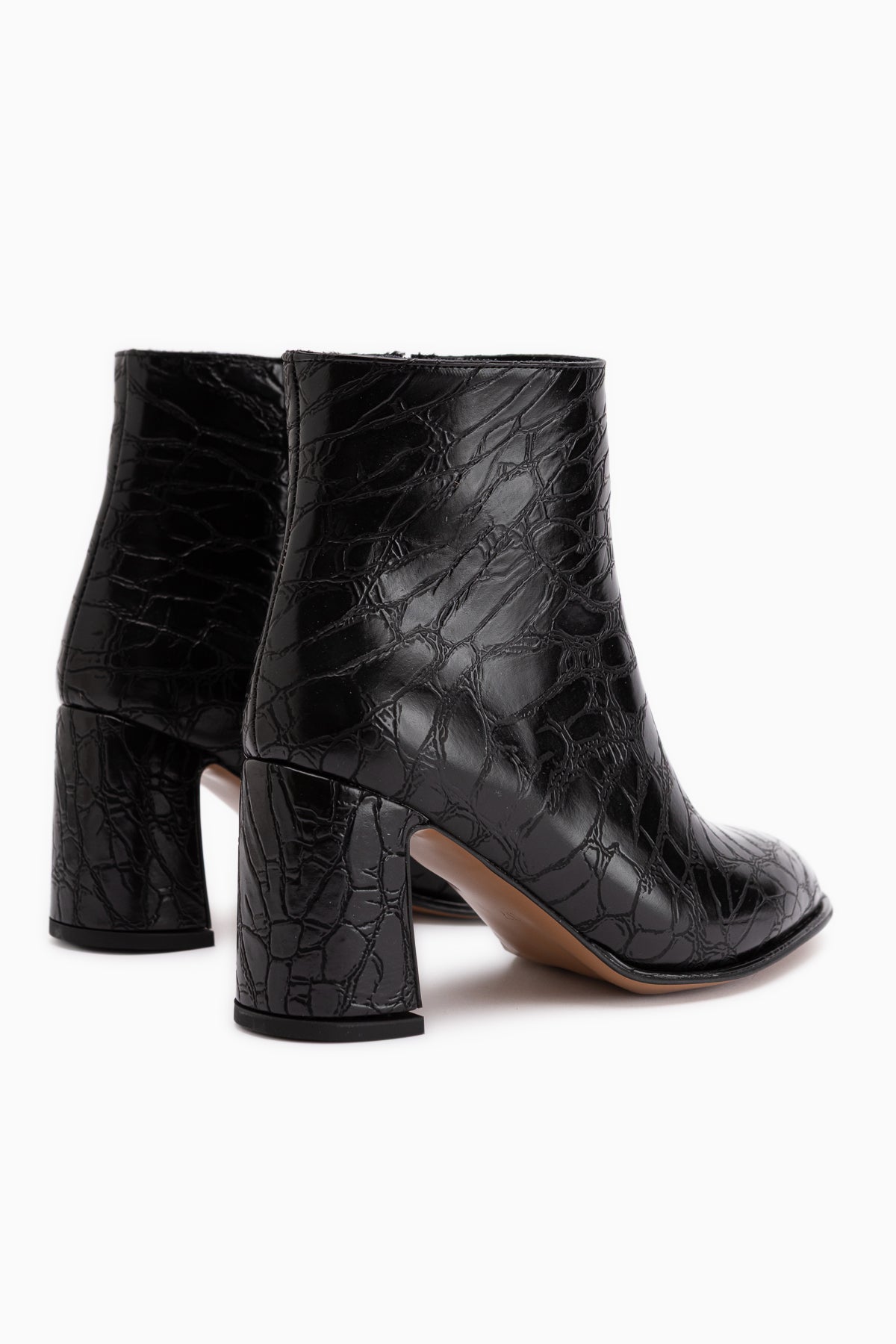 Marion Black Crocodile Patterned Women’s Boots