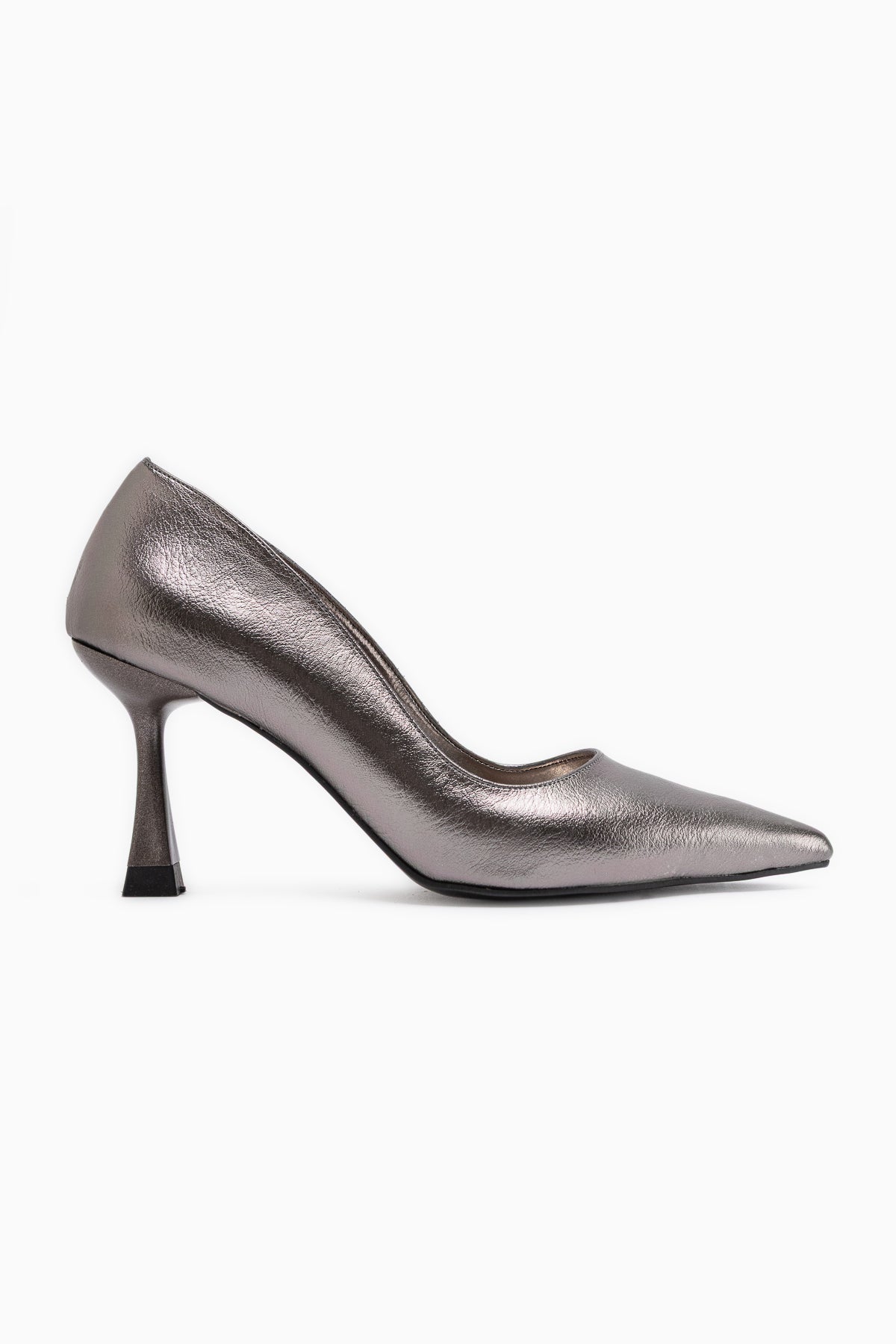 Celestine Platinum Crinkled Shiny Patent Pointed Toe Women’s Stiletto