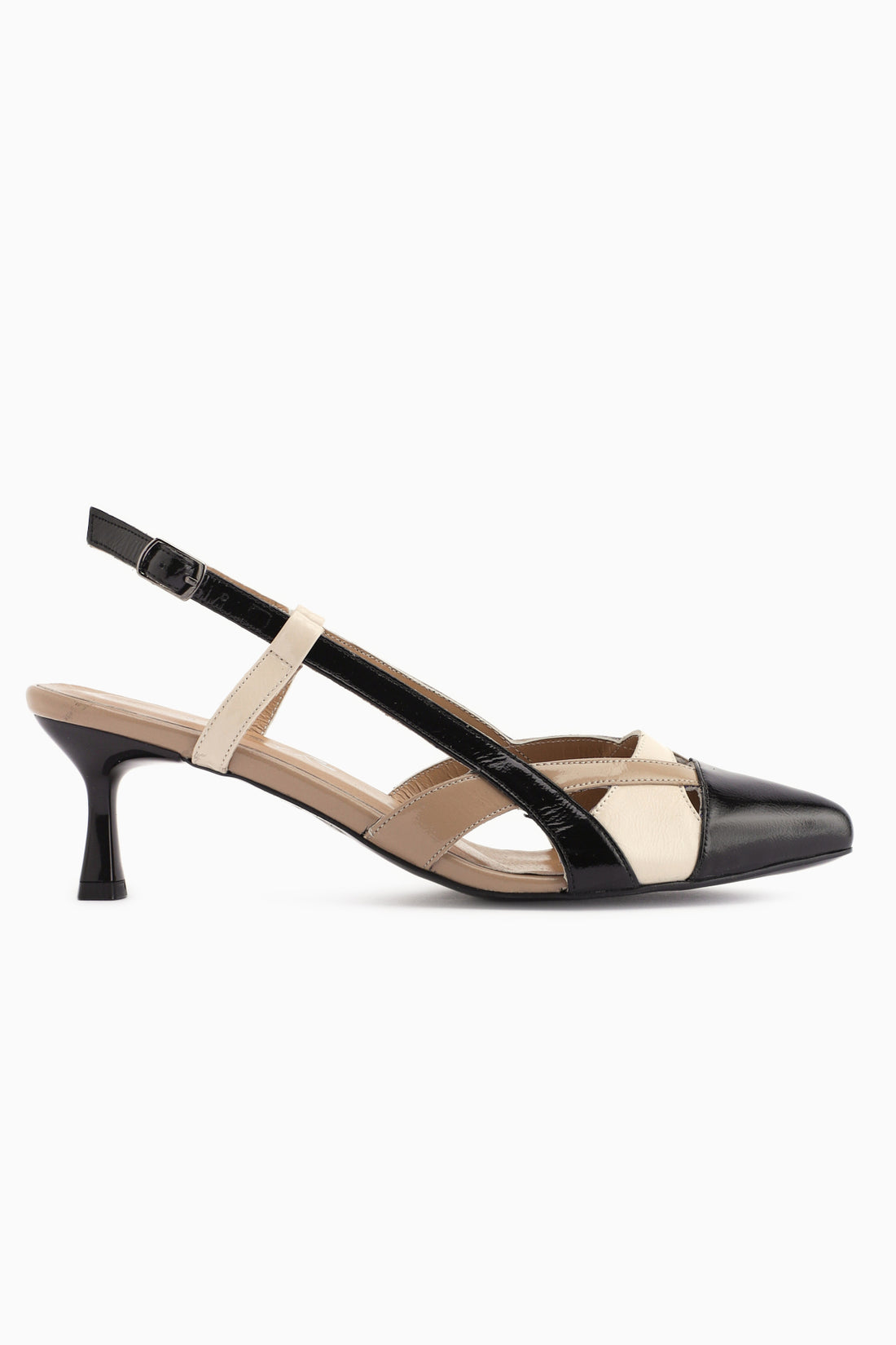 Merry Genuine Leather Black Closed Toe Women’s Heeled Shoes