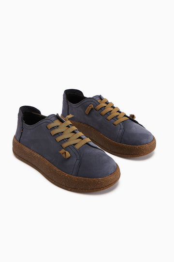Judi Genuine Leather Blue Comfortable Sole Women’s Sneakers