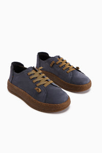 Judi Genuine Leather Blue Comfortable Sole Women’s Sneakers