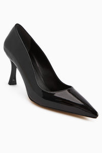 Dolly – Black Patent Vegan Material Stiletto Heeled Shoe (Women)