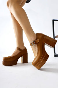 Adelin Taba Oval-Toe Platform Everyday Shoe