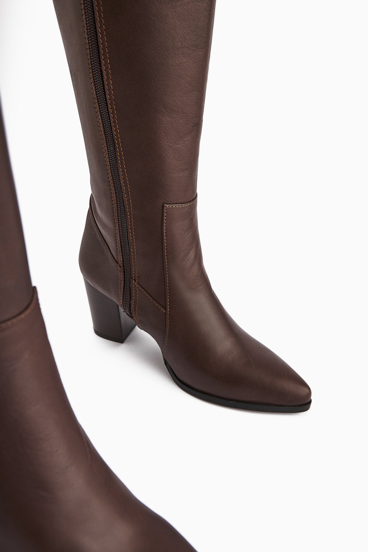 Vilda Genuine Leather Brown Pointed Toe Women's Boot