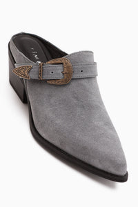 Sanida Genuine Leather Gray Closed Toe Women’s Slippers