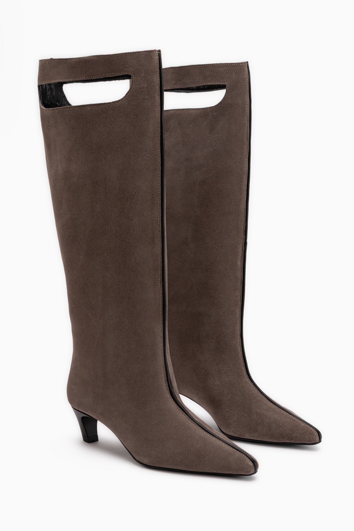 Gena Genuine Leather Mink Suede Short Heeled Women’s Boots
