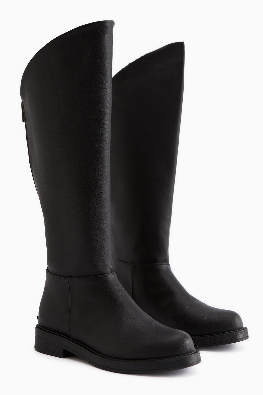 Gigi Black Foldable Fur-Lined Zippered Boots