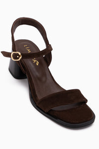 Lucia Genuine Leather Brown Suede Heeled Women’s Sandal