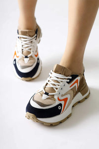 Onella Navy Suede Detailed Laced Women’s Sneakers