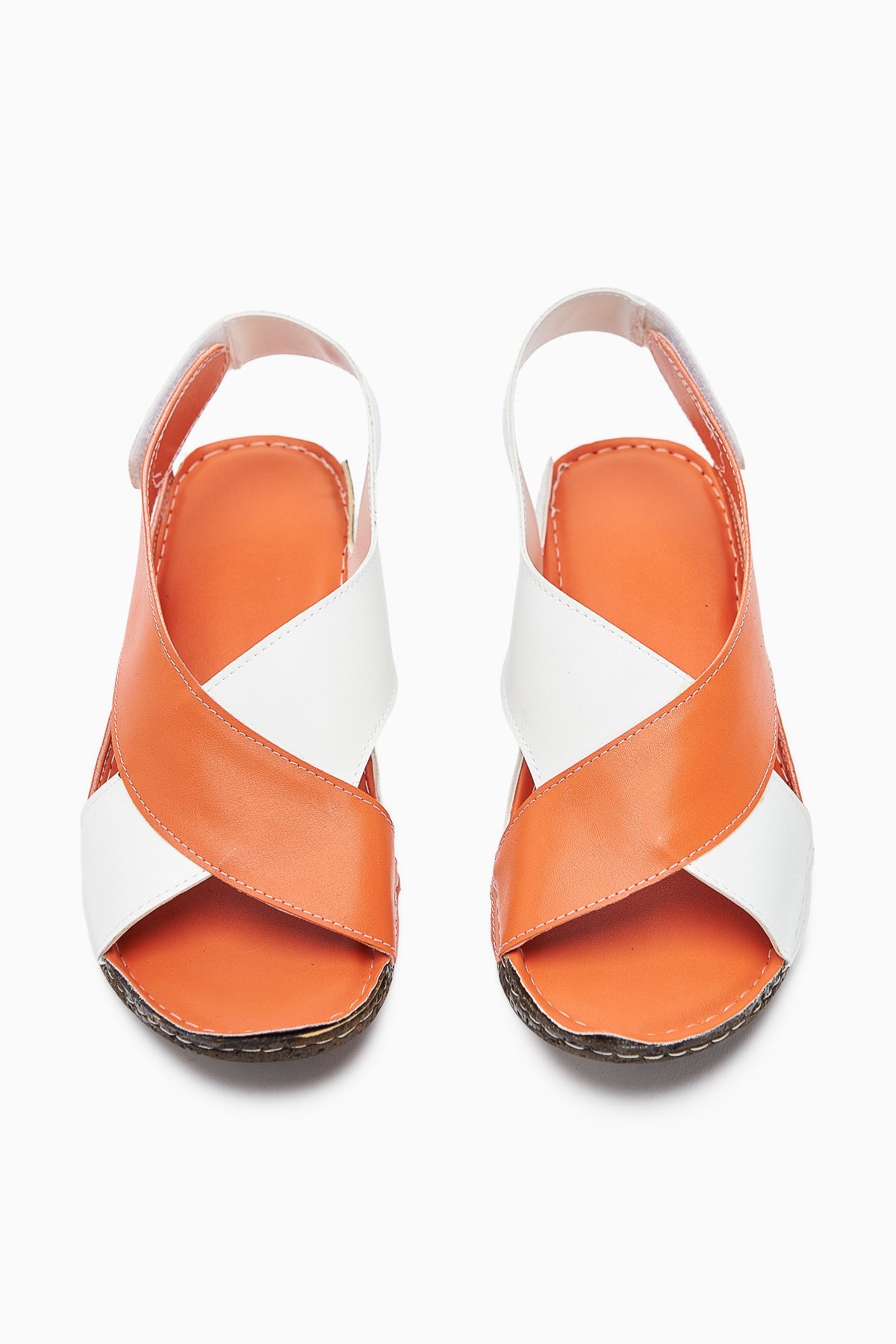 Margit – Orange Cross-Strap Sandal (Women)